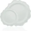 TigerChef White Scalloped Rim Disposable Plates Set, Includes 10" And 8" Plates, Service For 48