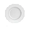 TigerChef White Scalloped Silver Rim Plastic Appetizer Plate 8" - 10 Pcs