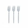 TigerChef White And Silver Two Tone Plastic Mini Forks - 20 Pcs