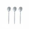 TigerChef White And Silver Two Tone Plastic Mini Spoons - 20 Pcs