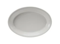 Tuxton CWH-1142 White Concentrix Oval Coupe Platter 11-1/2" X 8-3/4" - 1 Doz