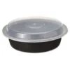 VERSAtainers, 1-Comp, Black/Clear, 24 Oz., 7"dia, 150/Carton