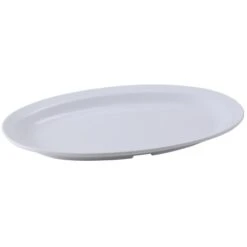 Winco MMPO-118W White Oval Melamine Platter 11-1/2" X 8"