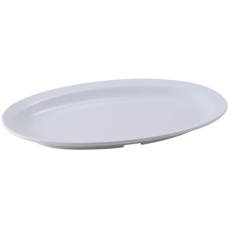 Winco MMPO-118W White Oval Melamine Platter 11-1/2" X 8"