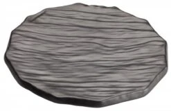 Winco WDM019-301 Ardesia Kaori Black Melamine Round Platter 11-1/2" Dia.